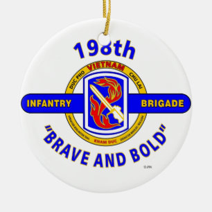 198E INFANTRY BRIGADE "BRAVE AND BOLD" VIETNAM KERAMISCH ORNAMENT