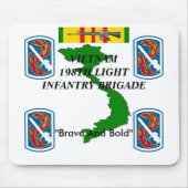 198th Light Inf Vietnam Mousepad 1/w Muismat (Voorkant)