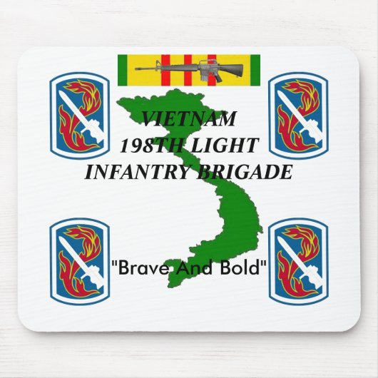 198th Light Inf Vietnam Mousepad 1/w Muismat (Voorkant)
