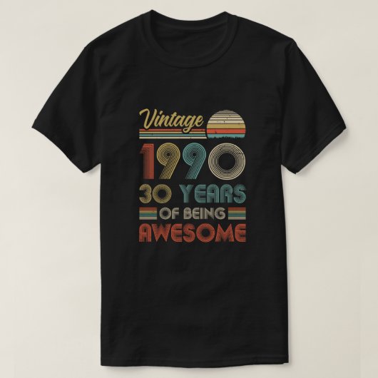  1990 30e verjaardag Gift 30 jaar oud T-shirt (Design voorkant)