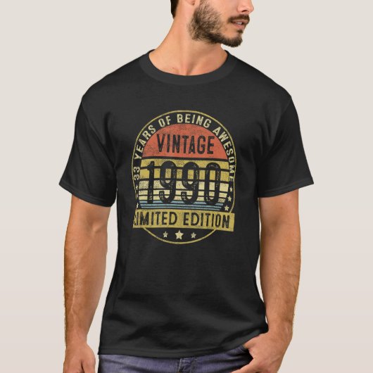 1990 33e verjaardag 33 jaar oud t-shirt (Voorkant)