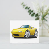 1990-98 Miata Yellow Car Briefkaart (Staand voorkant)