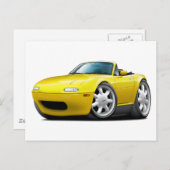 1990-98 Miata Yellow Car Briefkaart (Voorkant / Achterkant)