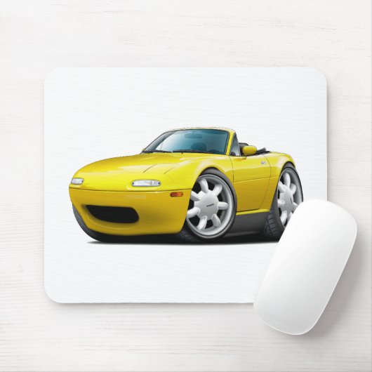 1990-98 Miata Yellow Car Muismat (Met muis)