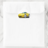 1990-98 Miata Yellow Car Ronde Sticker (Tas)