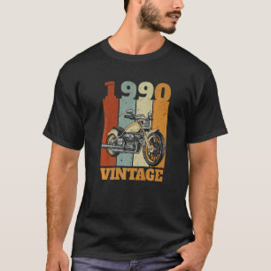 1990 Geboren  motorfiets motorrijder T-shirt