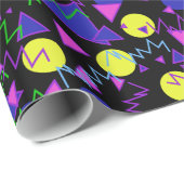 1990 gewaagd geometrisch donker cadeaupapier (Rol Hoek)