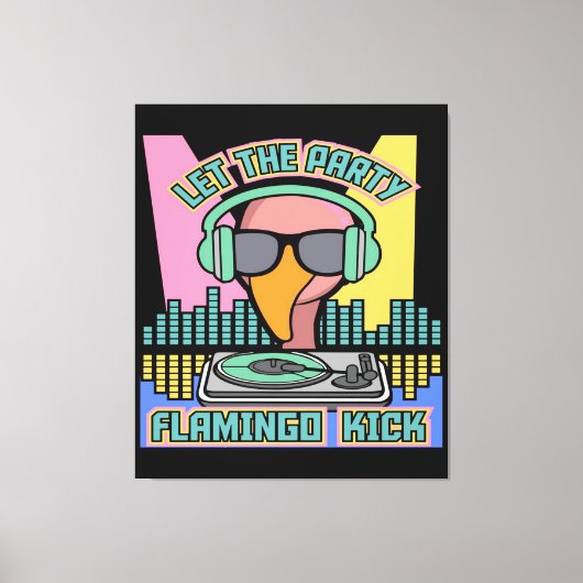 1990 laat de partij Flamingo Kick Animal Canvas Afdruk (Voorkant)