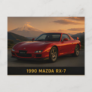 1990 Mazda RX-7 Klassieke Japanse Rotatiesportwage Briefkaart