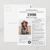 1990 Newspaper Birthday Postcard Briefkaart (Voorkant / Achterkant)