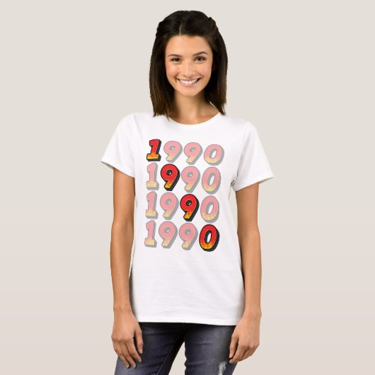 1990 Retro Design T-shirt (Voorkant volledig)