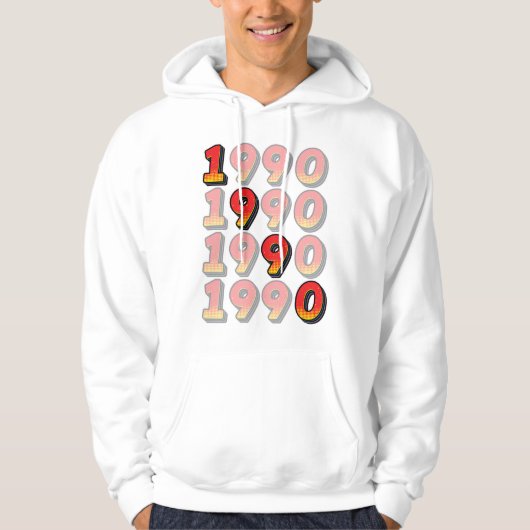 1990 Retro ontwerp Hoodie (Voorkant)