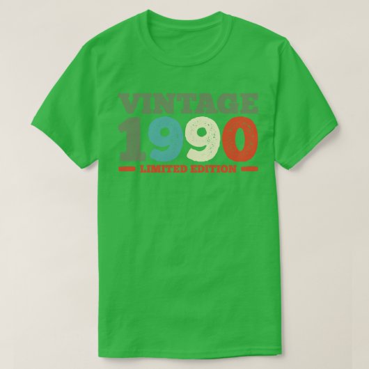 1990 Verjaardag T-shirt (Design voorkant)