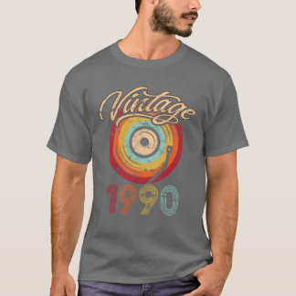 1990 verjaardag vinyl vintage grappig t-shirt