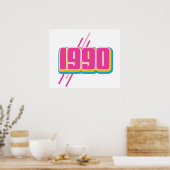 1990 vintage tekst poster (Keuken)
