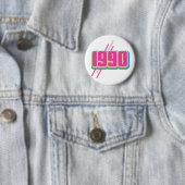 1990 vintage tekst ronde button 5,7 cm (In situ)