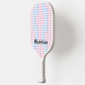1990s 2000s Y2K Pastel Voeg Naam Retro Checkerboar Pickleball Paddle (Links)