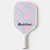 1990s 2000s Y2K Pastel Voeg Naam Retro Checkerboar Pickleball Paddle (Achterkant)
