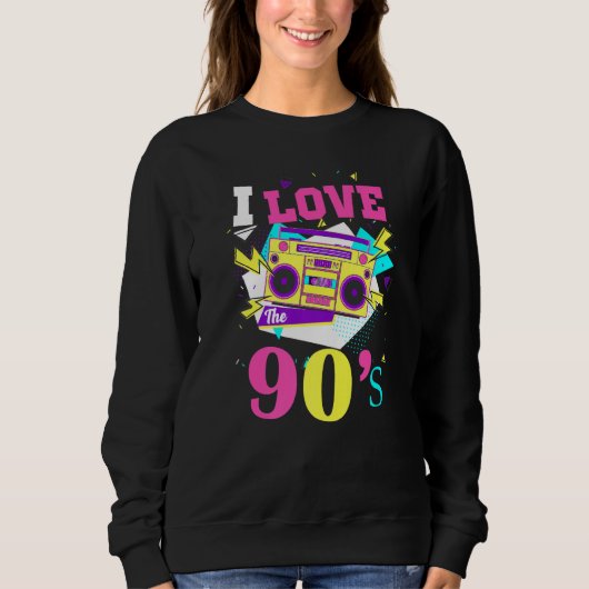 1990's 90s I Heart Nineties I Love The 90's Old Sc Trui (Voorkant)
