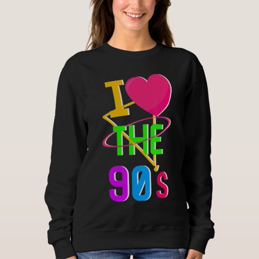 1990's 90s I Heart Nineties I Love The 90's Old Sc Trui (Voorkant)