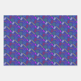 1990s feest kinderen verjaardag inpakpapier vel