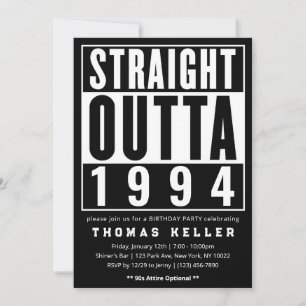 1990s Hip Hop Verjaardagsfeest Uitnodiging