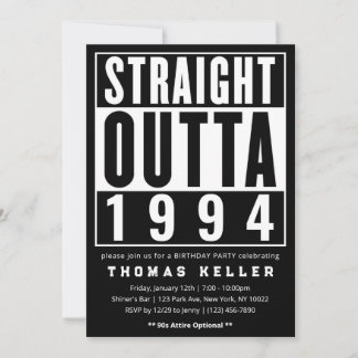 1990s Hip Hop Verjaardagsfeest Uitnodiging