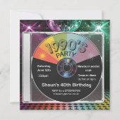 1990's party, terug naar de jaren negentig, jaren kaart (Voorkant)