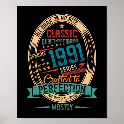 1991 31 jaar oud - 31e verjaardag - perfecte perfe poster (Voorkant)