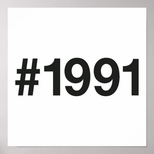 1991 Hashtag 34 Verjaardag Jubileum Poster (Voorkant)