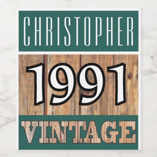 1991 Jaar van de vogelwijn Wijn Etiket (Enkel label)