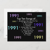 1991 liedjes briefkaart (Voorkant / Achterkant)