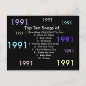 1991 liedjes briefkaart (Voorkant)