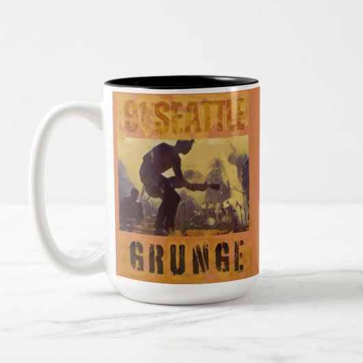 1991 Seattle Grunge Bands Tweekleurige Koffiemok (Links)