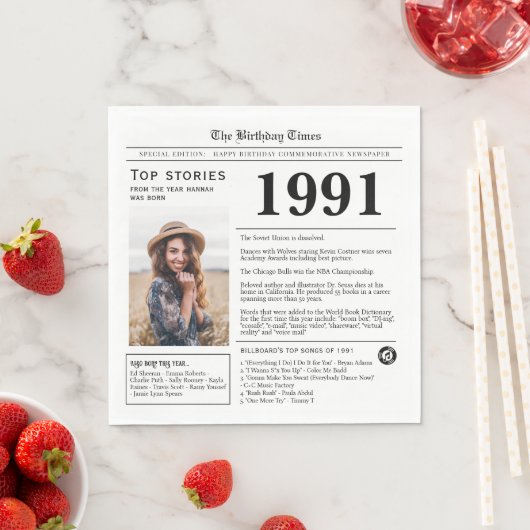 1991 Verjaardag Trivia Servet (Insitu)