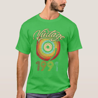 1991 Verjaardag Vinyl Vintage vriend T-shirt