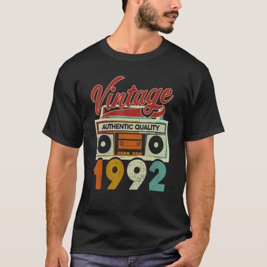  1992 Authentic Quality 1992 30th Birthday T-shirt (Voorkant)