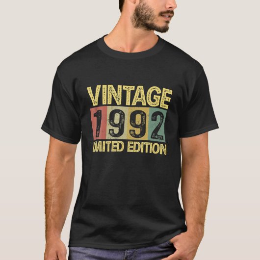  1992 dag 30 jaar oud grappig 30ste verjaardag t-shirt (Voorkant)