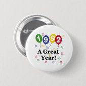 1992 een grote jaardag ronde button 5,7 cm (Voorkant /achterkant)