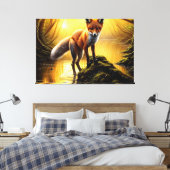 "1992" Fox jachtcanvas kunst Canvas Afdruk (Insitu (Slaapkamer))