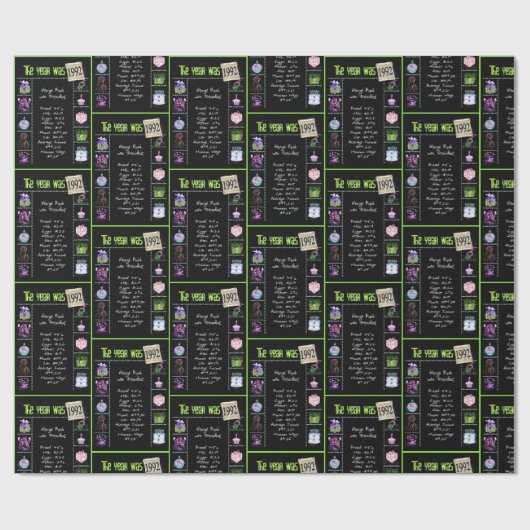 1992 Geboortejaar Trivia Cadeaupapier (Vlak)