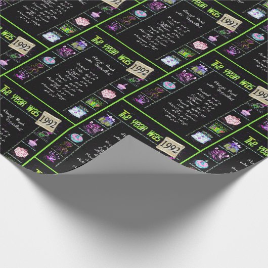 1992 Geboortejaar Trivia Cadeaupapier (Hoek)