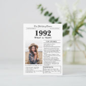 1992 Nieuwsblad Happy Birthday briefkaart (Staand voorkant)