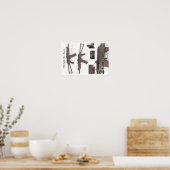 1992 Tula AKS-74U aanvalsgeweer Poster (Keuken)