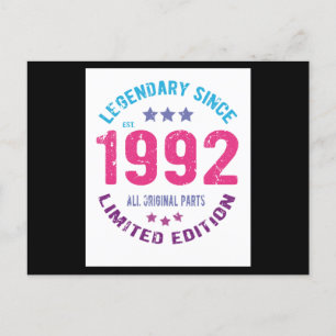 1992 Verjaardag Vintage Briefkaart