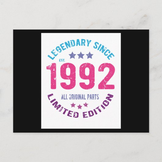 1992 Verjaardag Vintage Briefkaart (Voorkant)