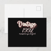 1992 Vintage Verjaardag Briefkaart (Voorkant / Achterkant)