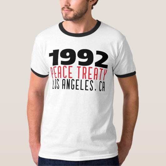 1992 Vredesverdrag Los Angeles T-shirt (Voorkant)