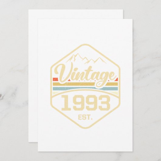 1993 Est 28th Birthday Gift Kaart (Voorkant / Achterkant)