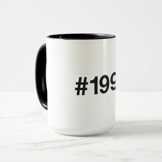 1993 Hashtag 32 Verjaardag Jubileum Mok (Voorkant links)